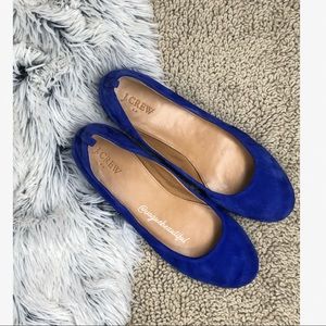 J.Crew Factory Anya Suede Ballet Flats Blue